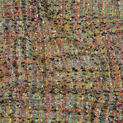 Viscose and Acrylic Chenille Tweed - Rainbow and Black Ink - Newcastle Collection