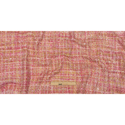 Newcastle Pink, Magenta and Yellow Viscose and Acrylic Chenille Tweed - Drape