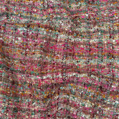 Viscose and Acrylic Chenille Tweed - Pink, Gray and Hunter Green - Newcastle Collection