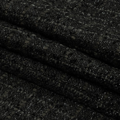 Newcastle Charcoal, Black Bean and Metallic Silver Viscose and Acrylic Chenille Tweed - Full