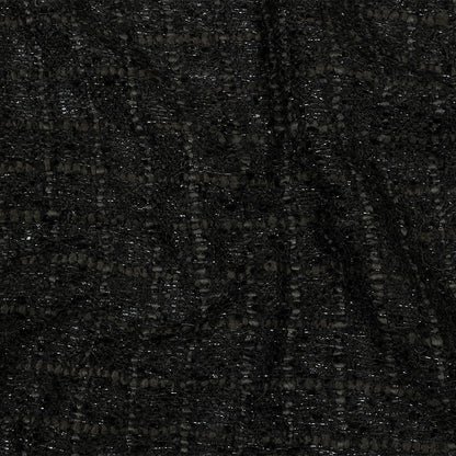 Newcastle Charcoal, Black Bean and Metallic Silver Viscose and Acrylic Chenille Tweed