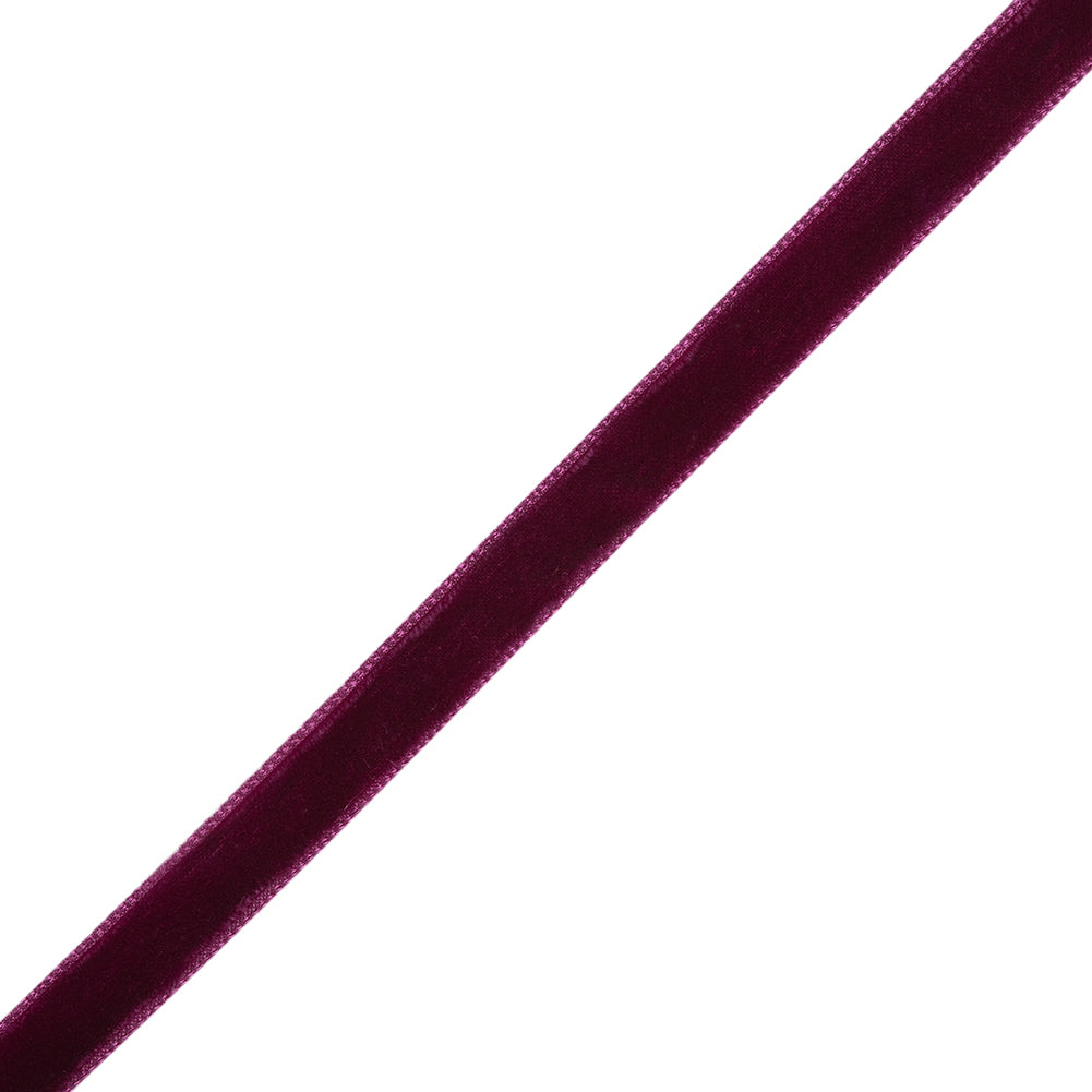 Double Faced Velvet Ribbon Made in Italy - 3/8" - Dark Plum - Delphine Collection