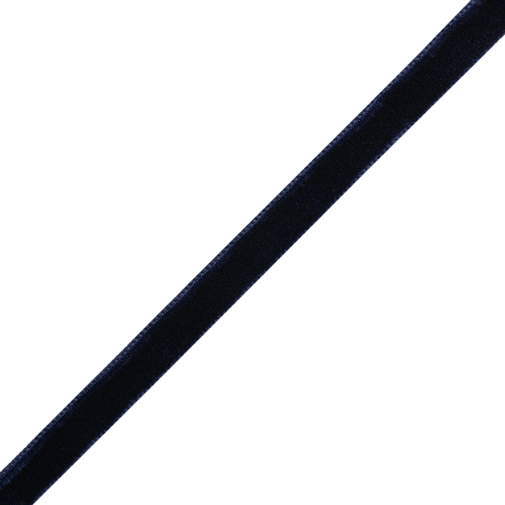 Double Faced Velvet Ribbon Made in Italy - 3/8" - Navy - Delphine Collection