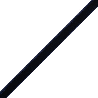 Double Faced Velvet Ribbon Made in Italy - 3/8" - Navy - Delphine Collection
