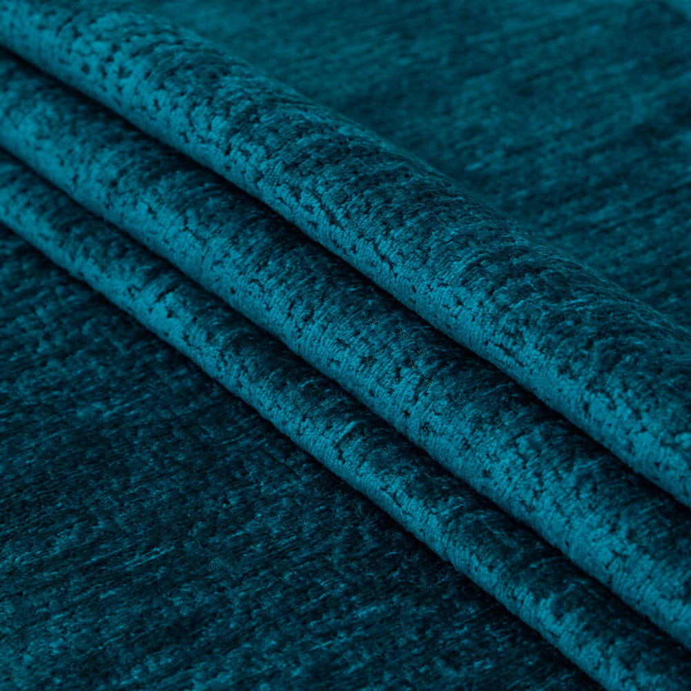 Peacock Polyester Upholstery Chenille - Folded