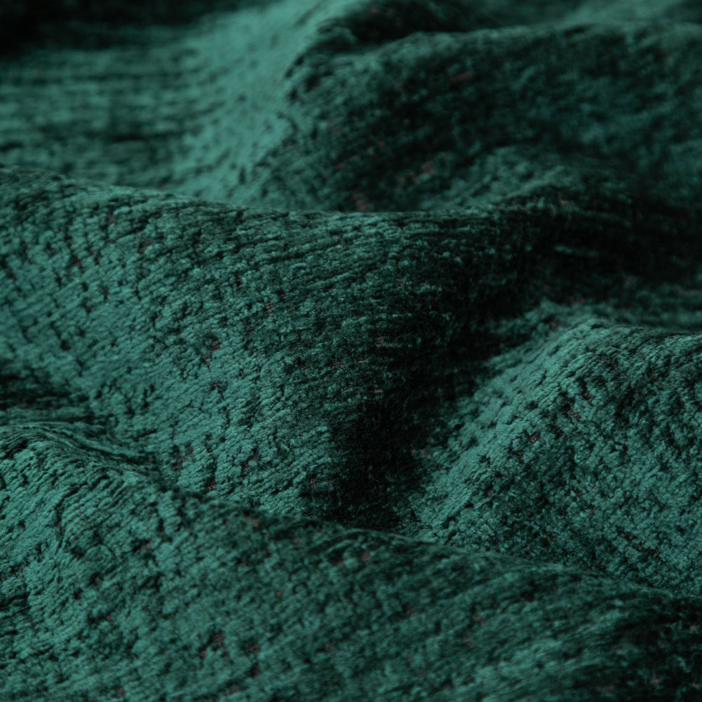 Emerald Polyester Upholstery Chenille Detail