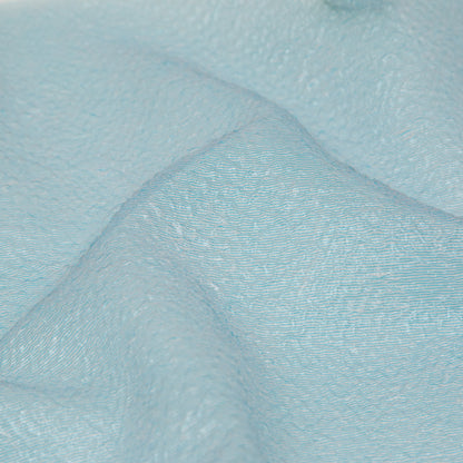 Metallic Blue Striped Bubble Wrap Organza Brocade Full