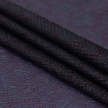 Metallic Purple and Blue Striped Bubble Wrap Organza Brocade Detail