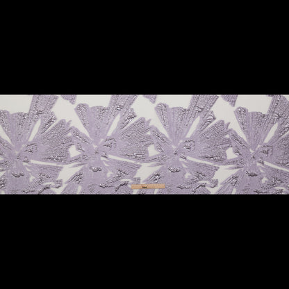 Metallic Lavender Large-Scale Burnout Floral Luxury Brocade - Folded