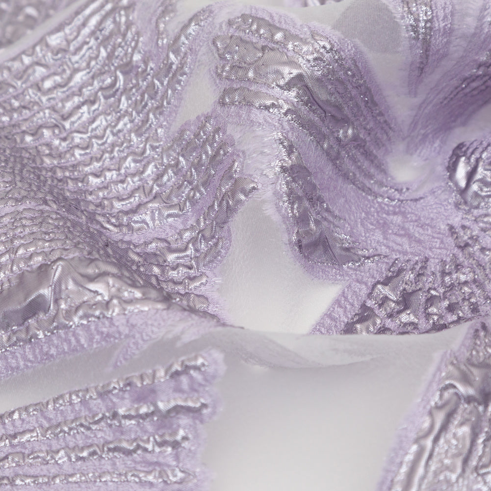 Metallic Lavender Large-Scale Burnout Floral Luxury Brocade - Full