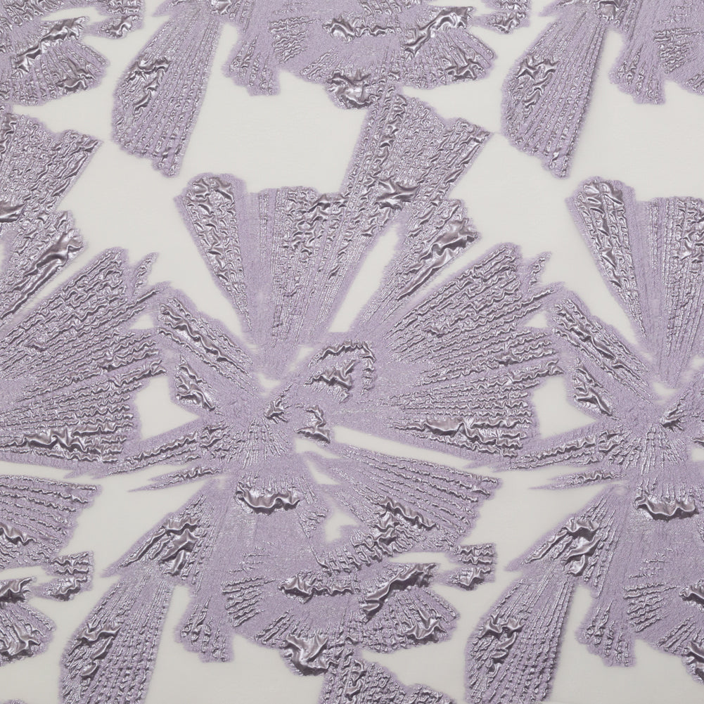 Metallic Lavender Large-Scale Burnout Floral Luxury Brocade