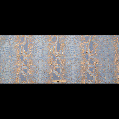 Metallic Gold and Periwinkle Reptilian Luxury Brocade - Folded