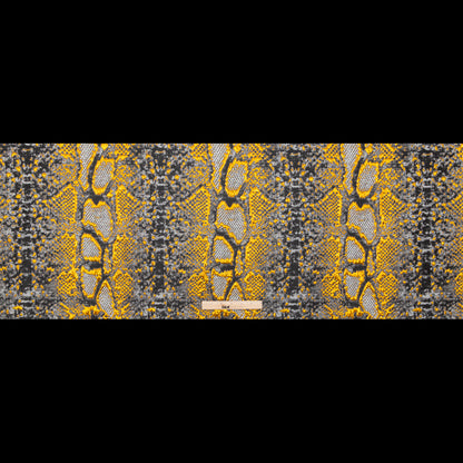Metallic Copper, Black and Gray Reptilian Luxury Brocade Folded