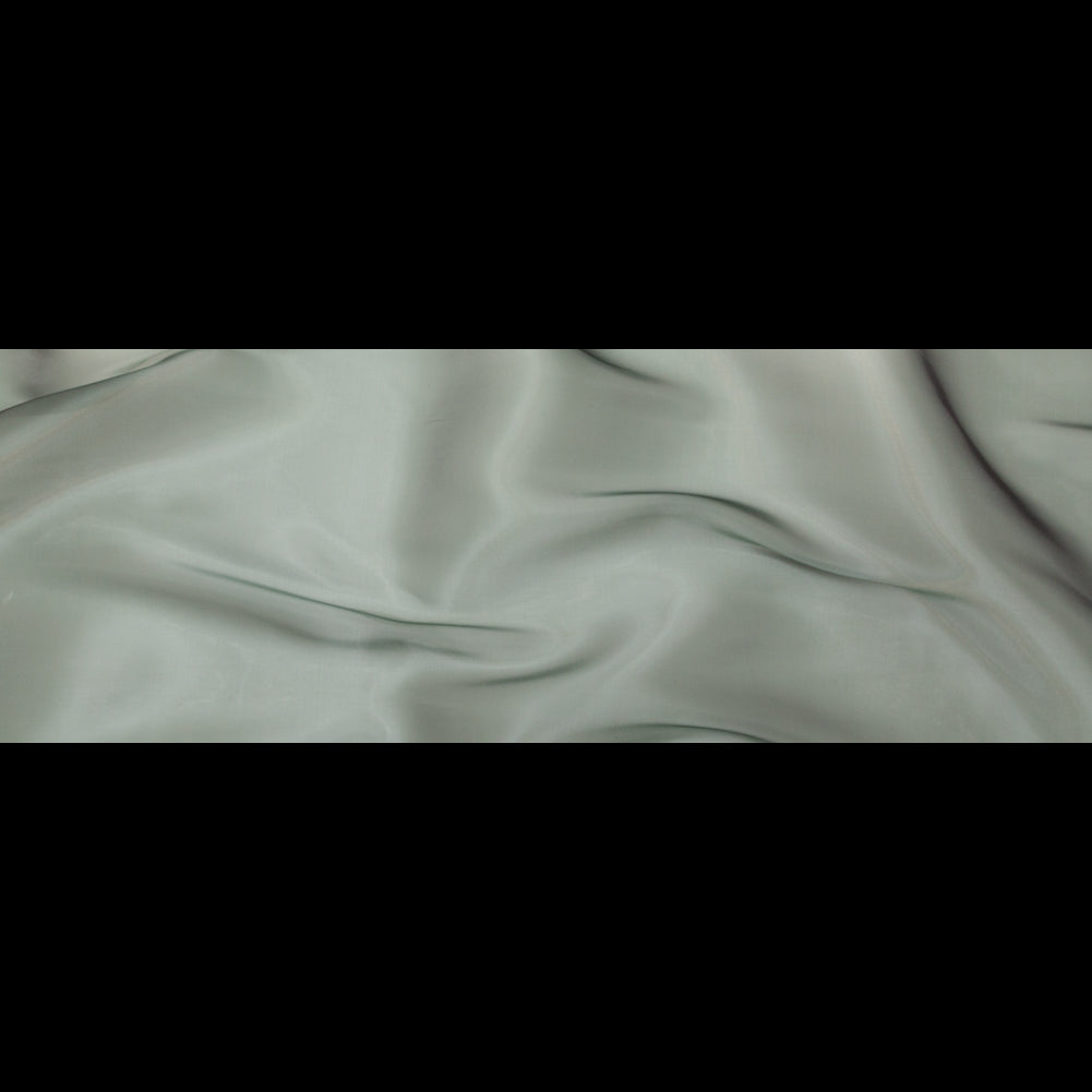 Radiant Eden Green Satin-Faced Twill Organza - Folded