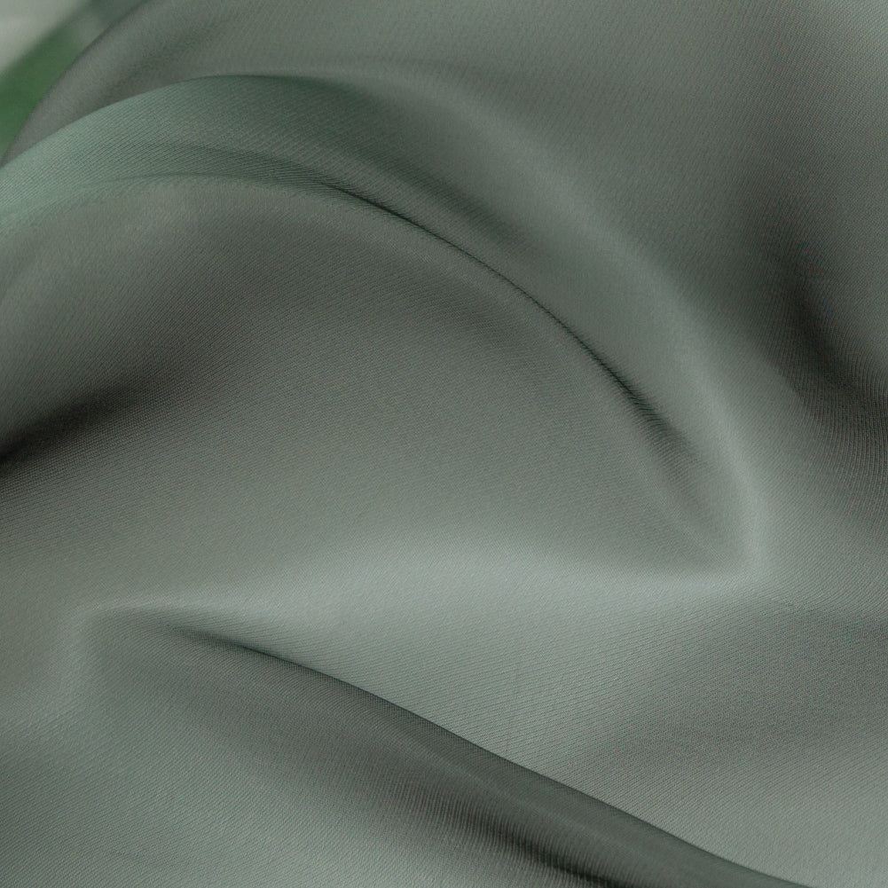 Radiant Eden Green Satin-Faced Twill Organza - Full