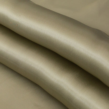 Luminous Light Olive Satin-Faced Twill Organza - Detail