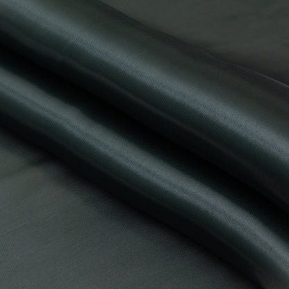 Luminous Hunter Green Satin-Faced Twill Organza - Detail