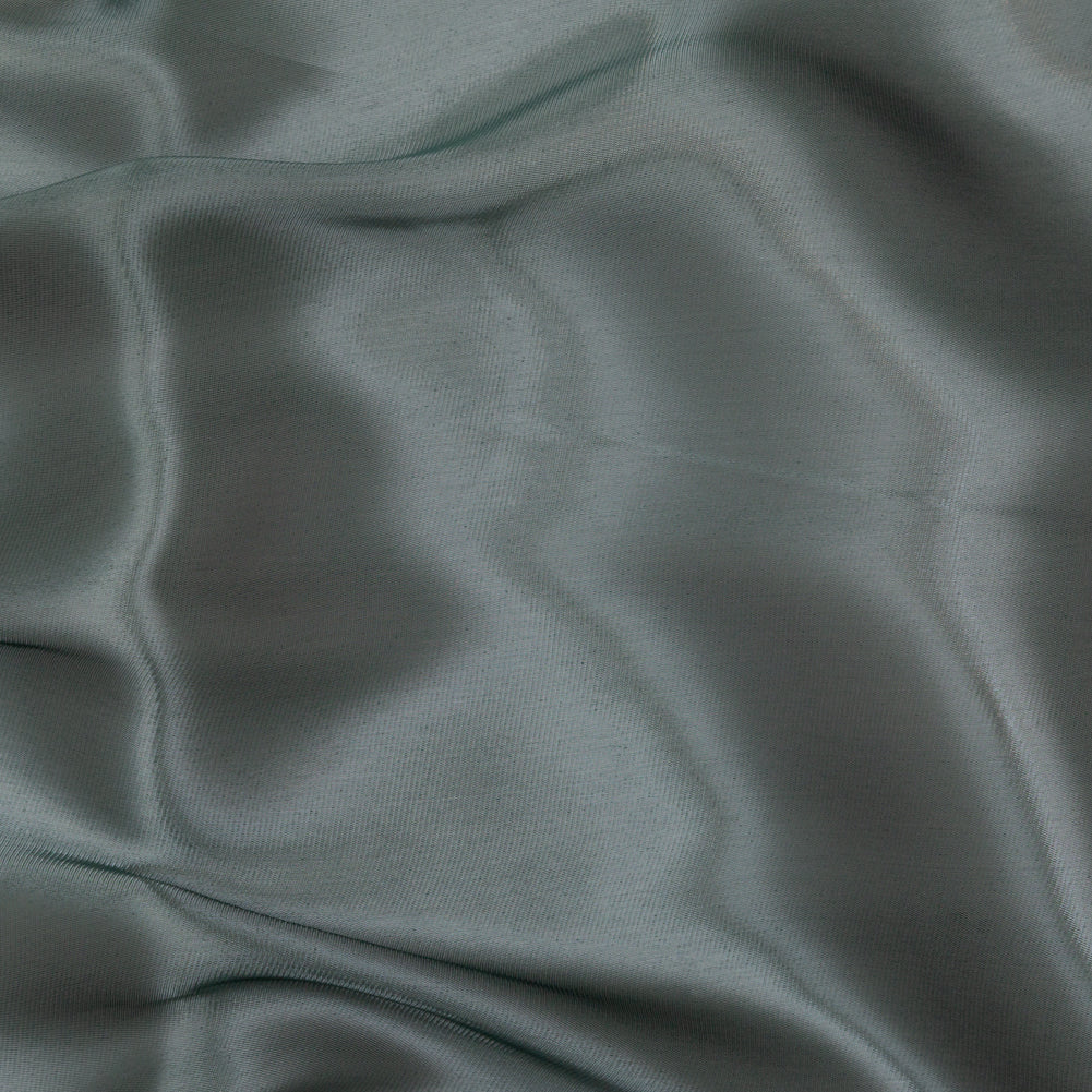 Luminous Hunter Green Satin-Faced Twill Organza