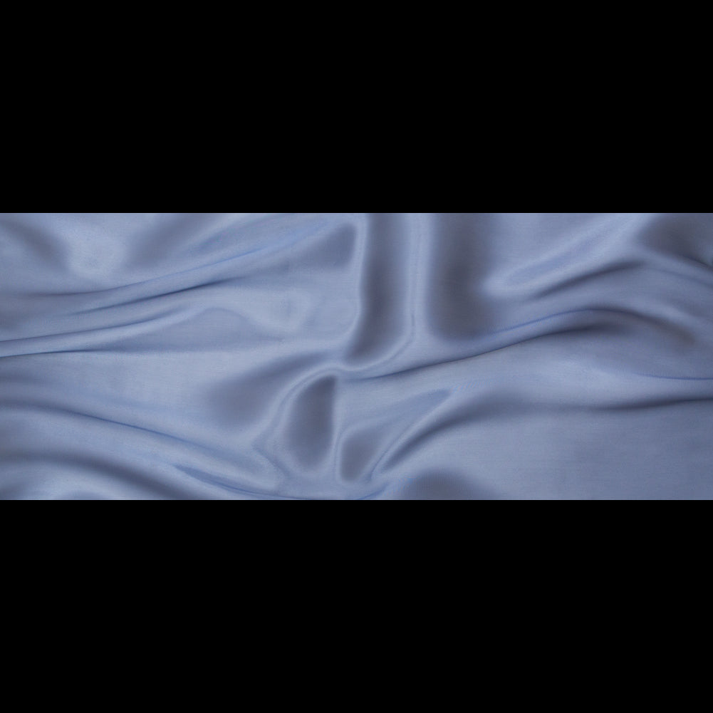 Luminous Colonial Blue Satin-Faced Twill Organza - Folded