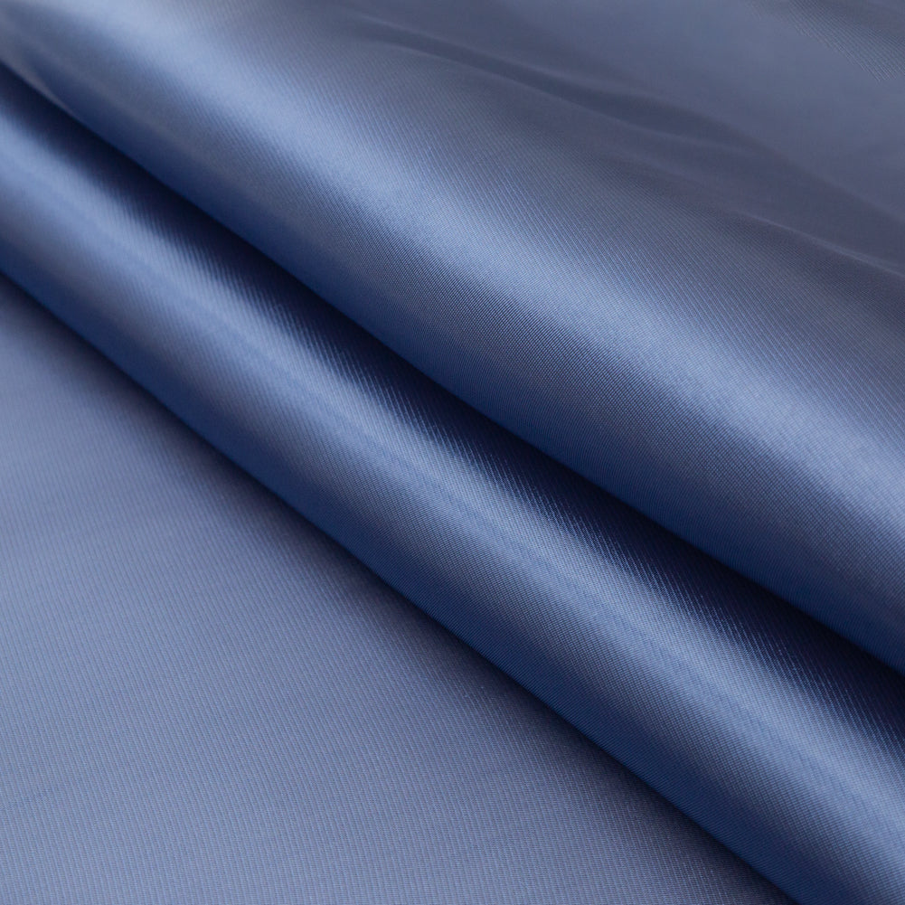 Luminous Colonial Blue Satin-Faced Twill Organza - Detail