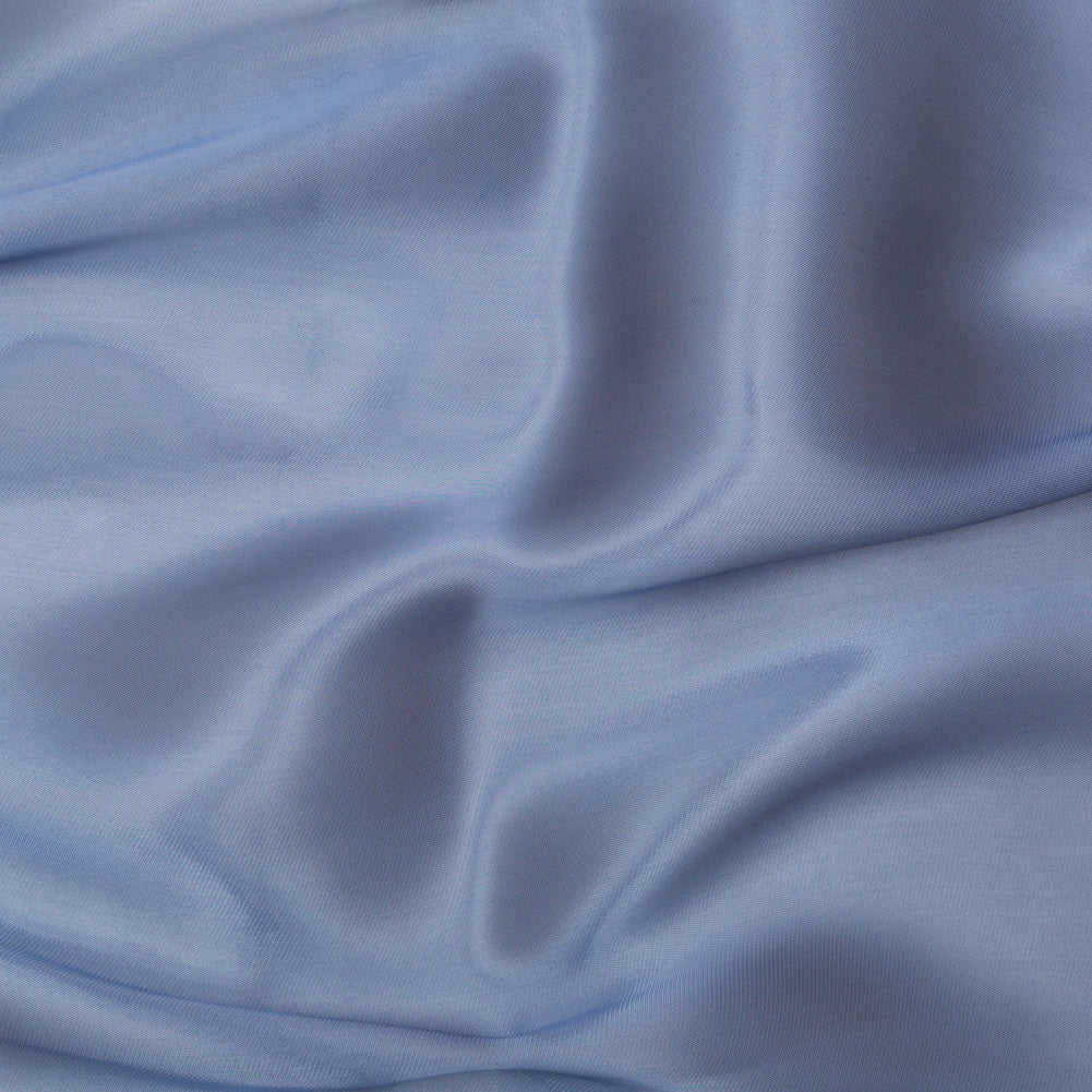 Luminous Colonial Blue Satin-Faced Twill Organza