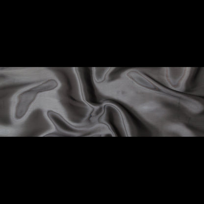 Luminous Dark Slate Satin-Faced Twill Organza - Folded