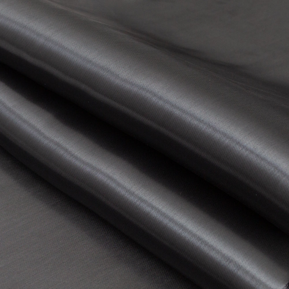 Luminous Dark Slate Satin-Faced Twill Organza - Detail