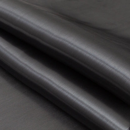 Luminous Dark Slate Satin-Faced Twill Organza - Detail