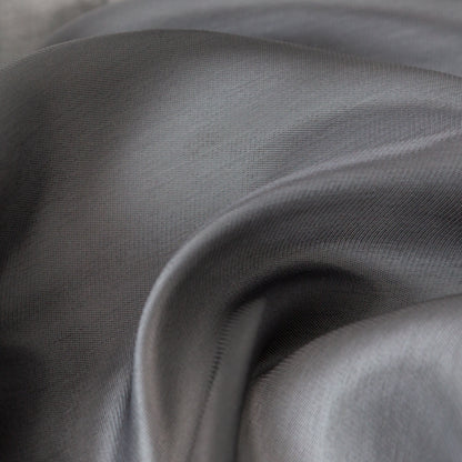 Luminous Dark Slate Satin-Faced Twill Organza - Full