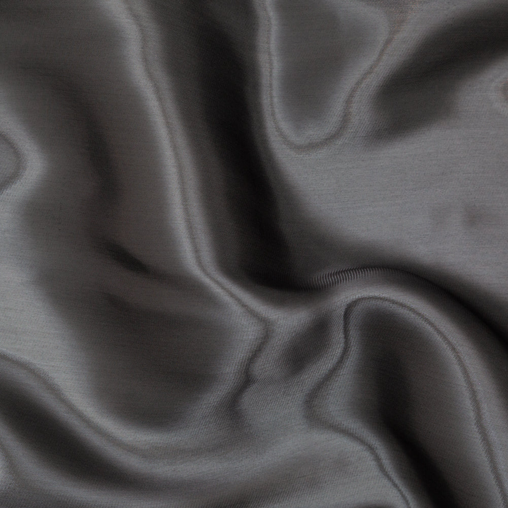 Luminous Dark Slate Satin-Faced Twill Organza