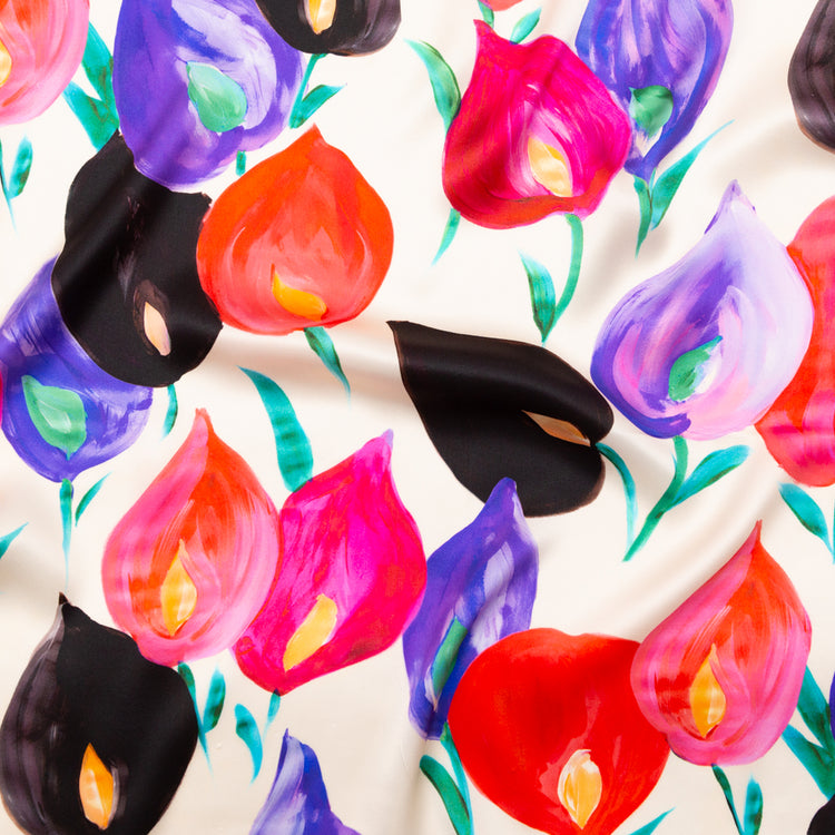 template--26688905969737__main-Italian Pale Beige, Pink and Purple Floral Digitally Printed Silk Charmeuse