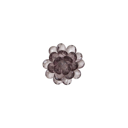 Italian Translucent Black Glass Flower Applique/Brooch - 2