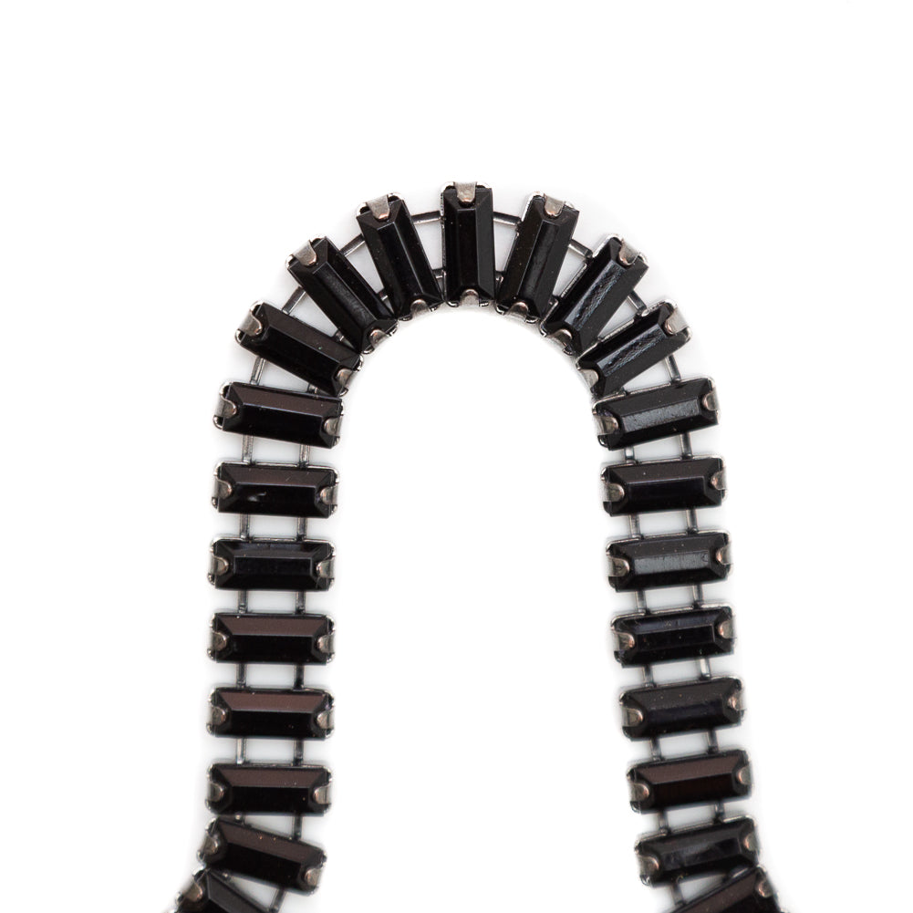 Italian Black Baguette Chain Trim - 0.25 - Detail