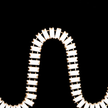 Italian White and Gold Baguette Chain Trim - 0.25 - Detail