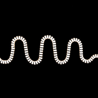 Italian White and Gold Baguette Chain Trim - 0.25