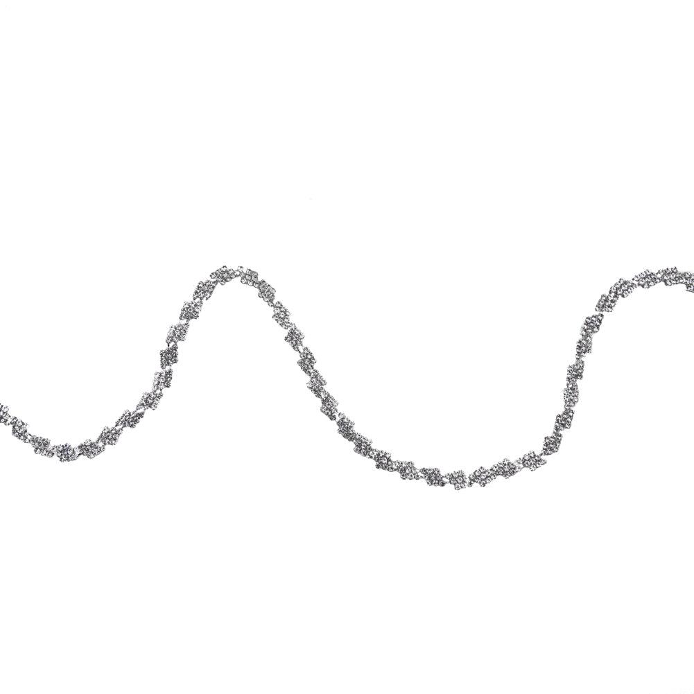 Italian Crystal and Silver Rhinestone Trim - 0.375