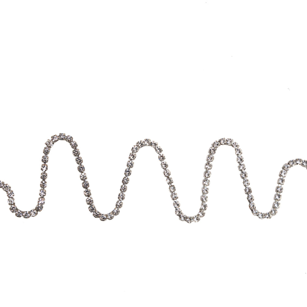 Italian Crystal and Silver Rhinestone Trim - SS16/4MM