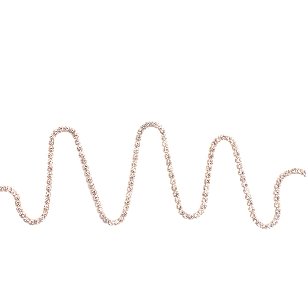 Italian Crystal and Gold Rhinestone Trim - SS12/3MM