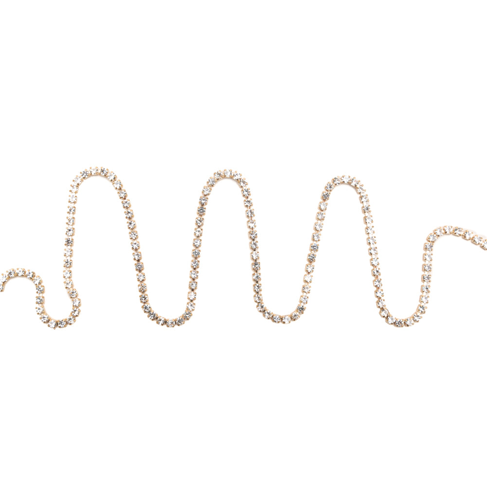 Italian Crystal and Gold Rhinestone Trim - SS10/2.9MM