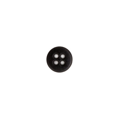 Italian Black Plastic 4-Hole Button - 14L/9mm - Detail