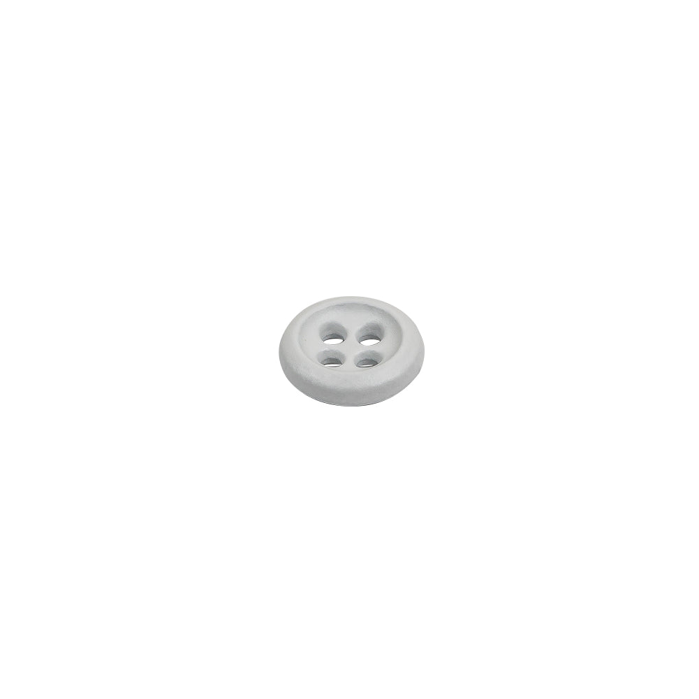 Italian White Plastic 4-Hole Button - 14L/9mm - Folded