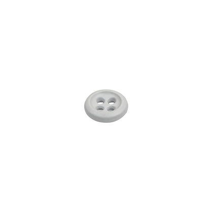 Italian White Plastic 4-Hole Button - 14L/9mm - Folded