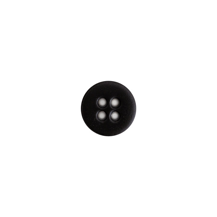 Italian Black Plastic 4-Hole Button - 16L/10mm Detail