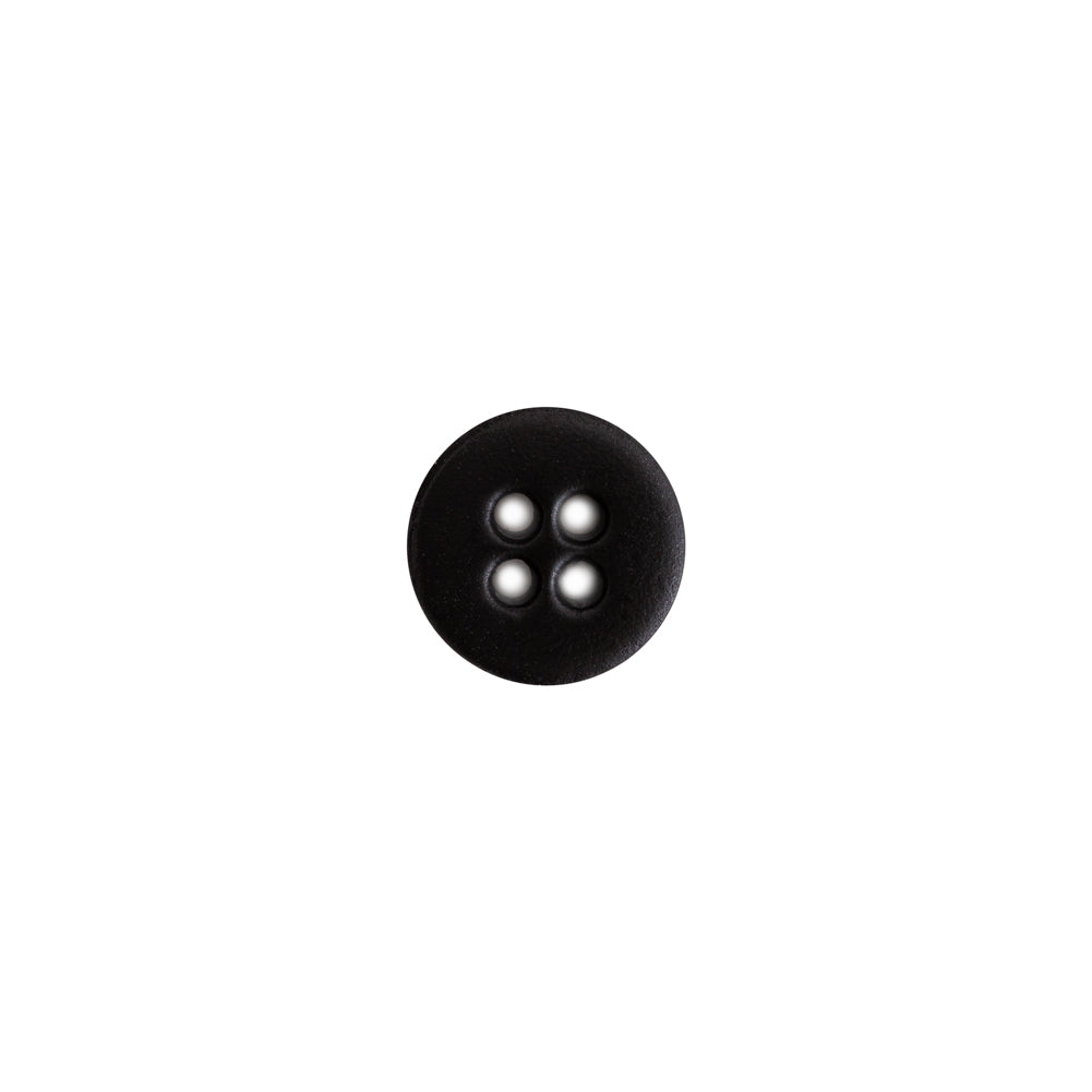 Italian Black Plastic 4-Hole Button - 16L/10mm