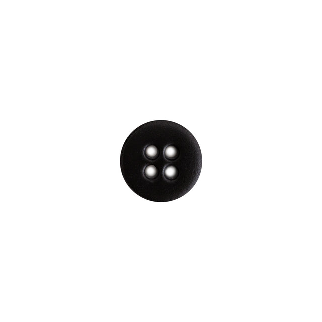 Italian Black Plastic 4-Hole Button - 16L/10mm