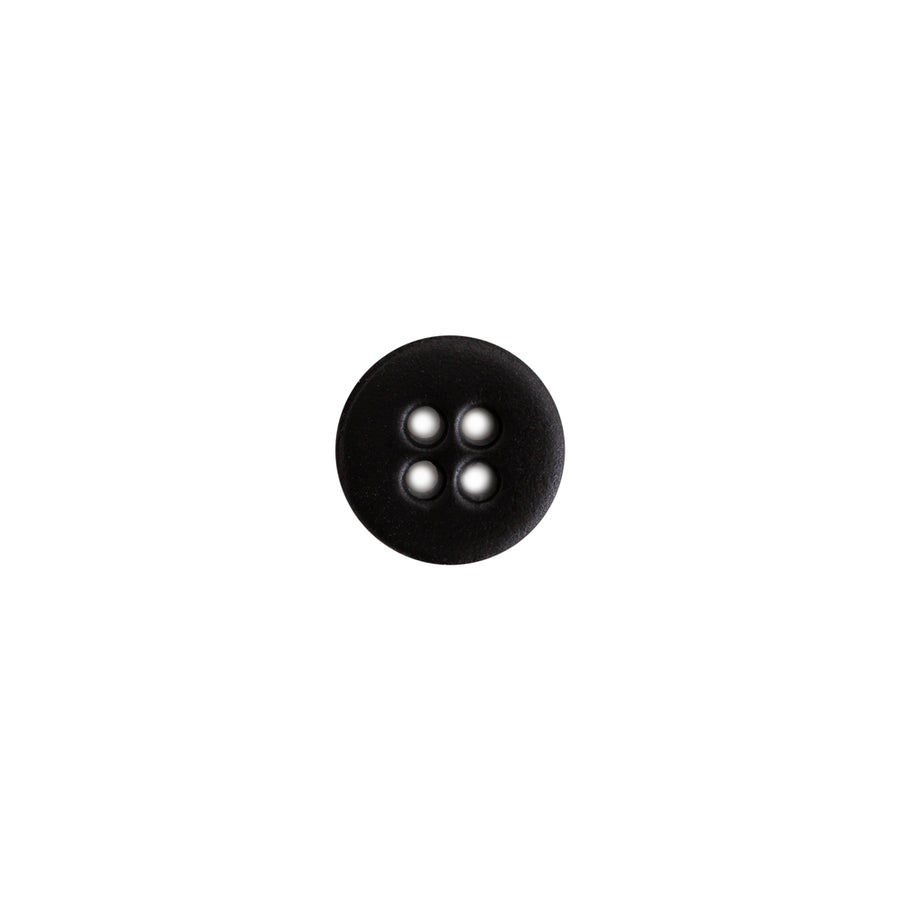 Italian Black Plastic 4-Hole Button - 16L/10mm
