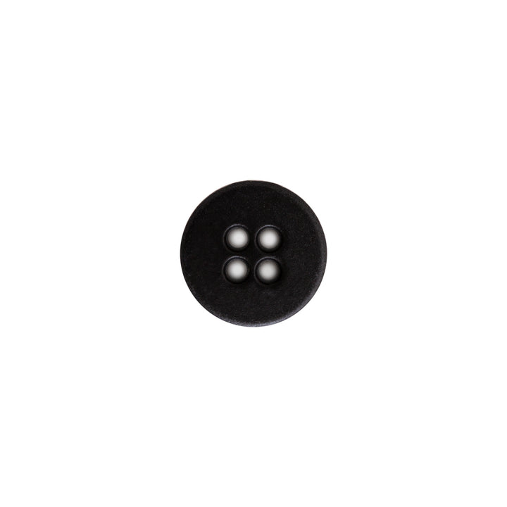 Italian Black Plastic 4-Hole Button - 18L/11.5mm - Detail