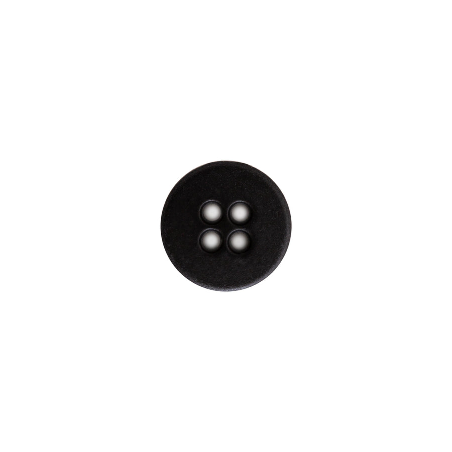 Italian Black Plastic 4-Hole Button - 18L/11.5mm - Detail