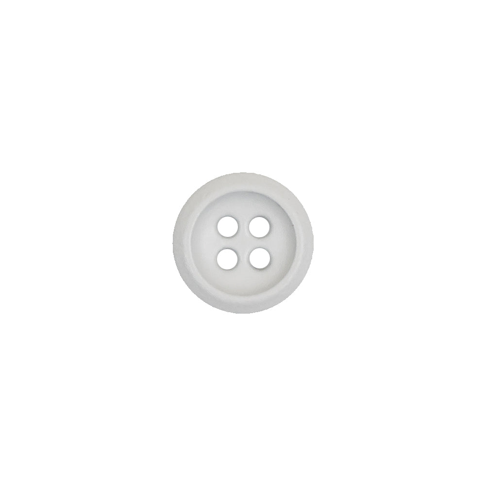 Italian White Plastic 4-Hole Button - 18L/11.5mm