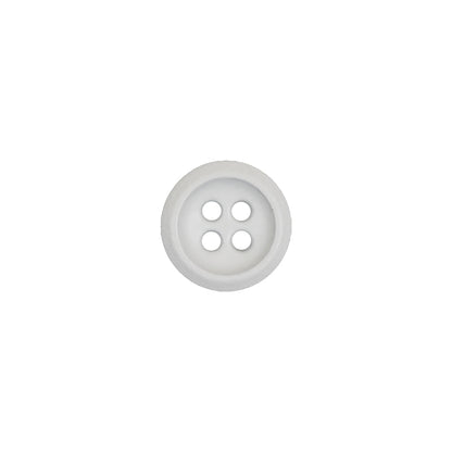 Italian White Plastic 4-Hole Button - 18L/11.5mm